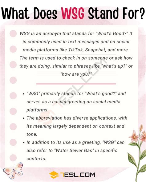 what does wsg mean in texting|WSG Meaning in Text: Understanding the Social Media Acronym